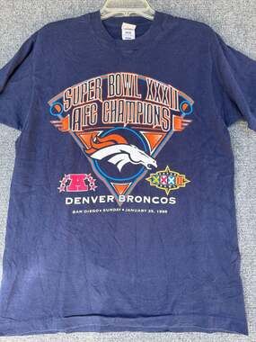 Vintage 1998 Denver Broncos Super Bowl XXXII AFC Champions T-Shirt Size Large